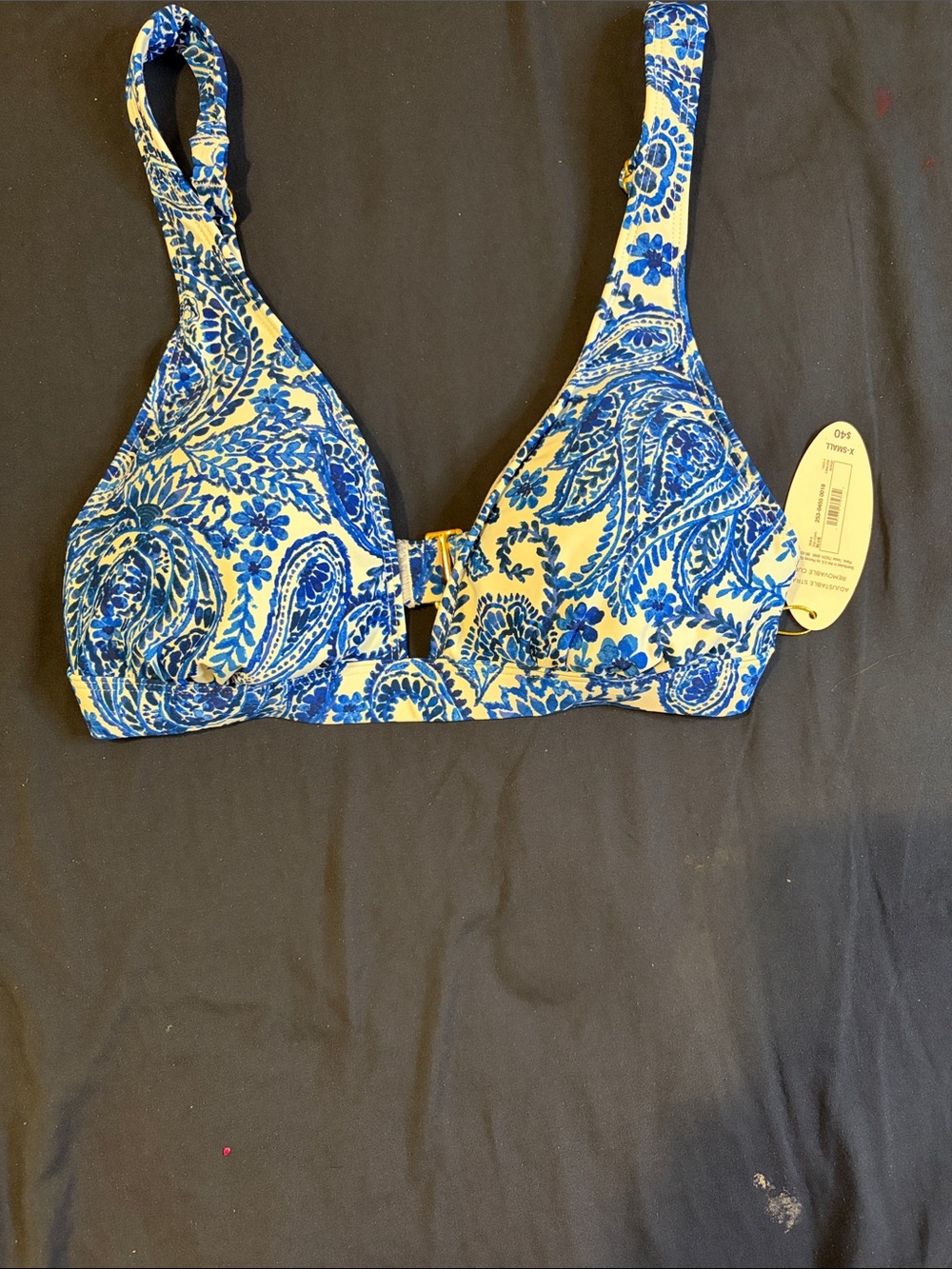 Blue Paisley Underwire Bikini Top - Women's Swim